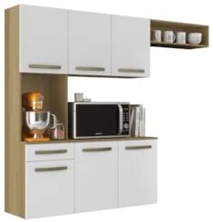 Armário de Cozinha Compacta 160cm Lora Atacama/Branco A15 - Mpozenato