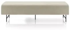 Puff Recamier Decorativo Pés em Ferro 140cm Dublin Z37 Veludo Bege - M