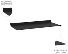 Tampo Para Balcão de Cozinha 118cm MDP Z34 Preto            - Mpozenat
