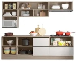 Armário de Cozinha CP03 e Tampo Grace Carvalho Oak/Off White Z44 - Mpo