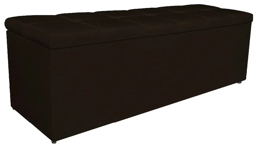 Calçadeira Estofada Manchester 195 cm King Size Corano Marrom - ADJ Decor