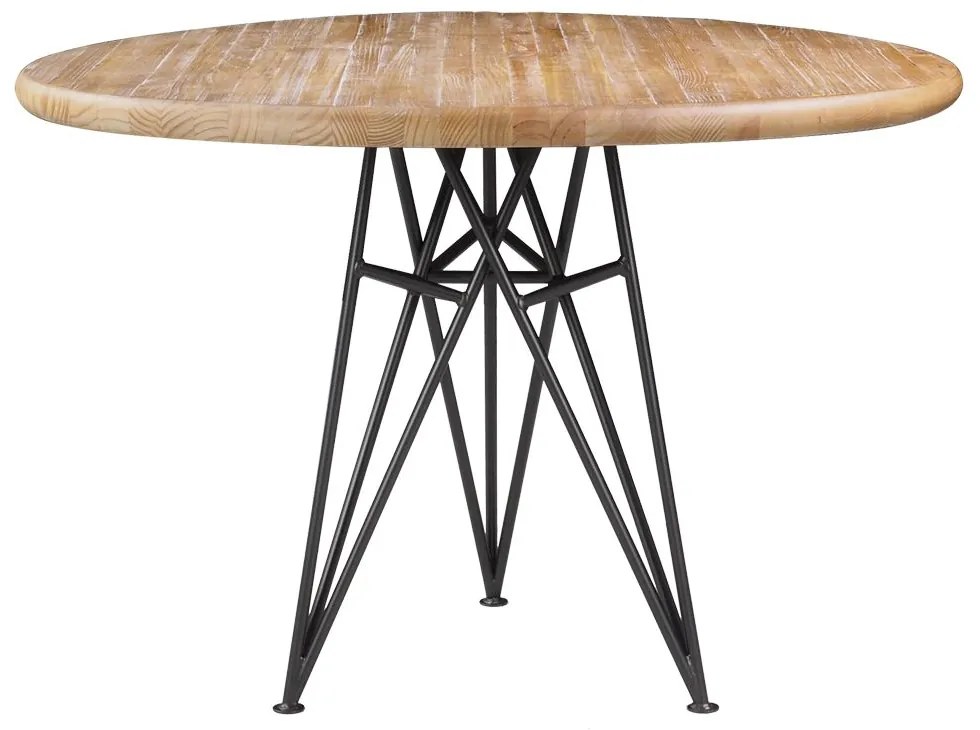 Mesa Sala de Jantar Cozinha Monary Redonda 110cm Grafite Madeira Maciça Driftwood G54 - Gran Belo