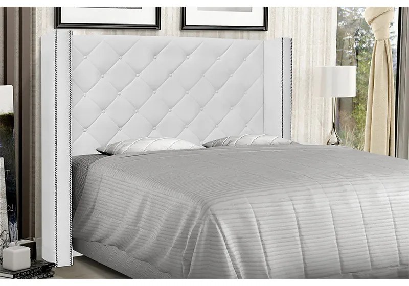 Cabeceira Cama Box Casal King 195cm Vicenza Corano Branco - Sheep Estofados - Branco