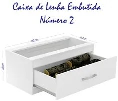 Caixa de Lenha Embutida CL N2 Branco - Completa Móveis