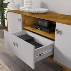 Rack Bancada Para TV 55 Pol 156cm Demi Naturalle/Off B02 - Mpozenat