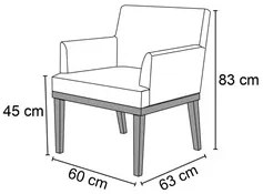 Kit 02 Poltronas Decorativas Vitória W01 Suede Bege - Mpozenato