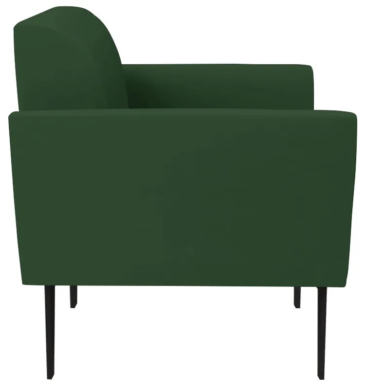 Sofá Namoradeira com 2 Poltronas Pés Villach Marisa Veludo D03 - DRossi - Verde
