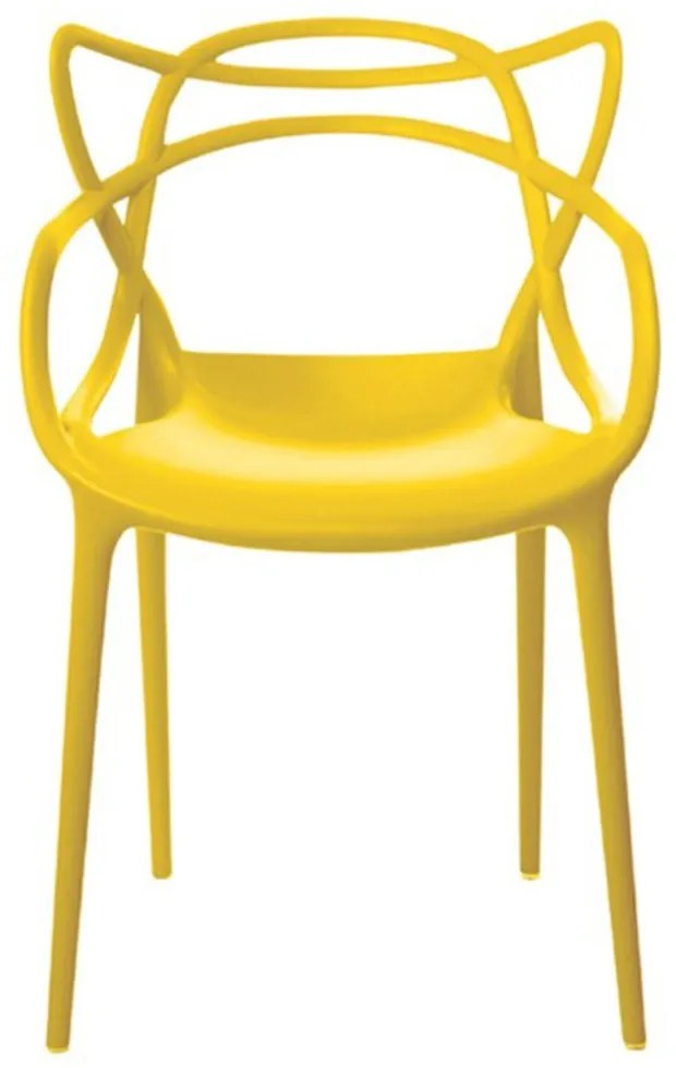 Cadeira Decorativa Sala e Cozinha Feliti (PP) Amarela G56 - Gran Belo