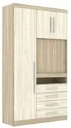 Guarda Roupa Modulado 3 Portas com Painel Para TV 194 Master Avelã Rús