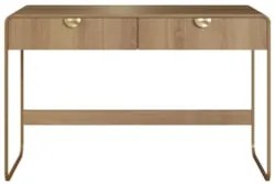 Escrivaninha Mesa com 2 Gavetas 125cm Mario Hanover/Dourado A10 - Mpoz