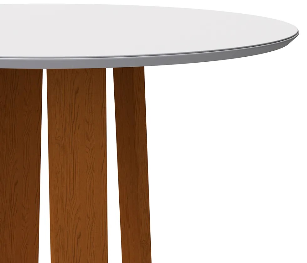 Mesa de Jantar Lara 100 cm Off White Base Ypê - D'Rossi