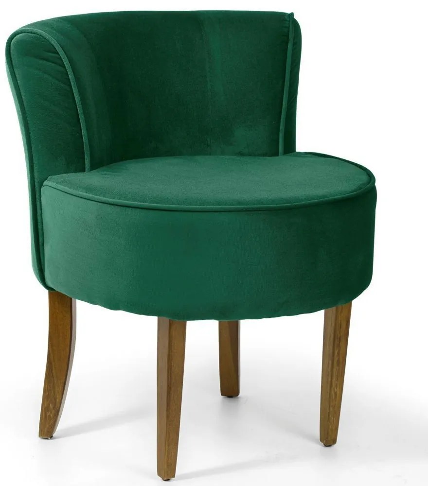 Poltrona Decorativa Sala de Estar Base de Madeira Ayla Veludo Verde G15 - Gran Belo