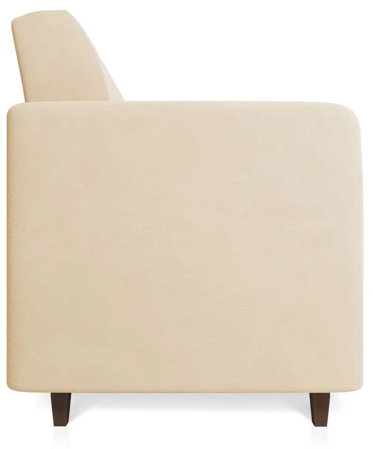 Sofá 03 Lugares Arezzo Suede Pés Chanfrado Tabaco - D'Rossi - Bege