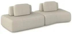 Sofá Ilha 314cm 2 Módulos Sala de Estar Moby Boucle Creme Z08 - Mpozen