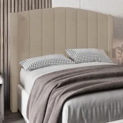 Cabeceira Casal Queen Cama Box 160cm Glenda Z04 Boucle Capuccino - Mpo