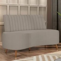 Sofá 2 Lugares para Sala Living 160cm Pés Palito Tamar Z08 Boucle Bege