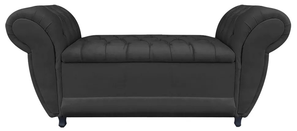 RECAMIER BAU LONDRES 1,20 M SUEDE DROSSI - Preto