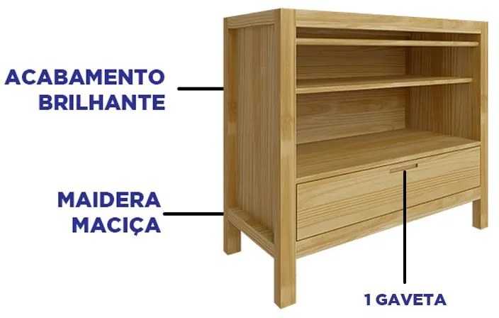 Gabinete Para Banheiro Eterno C/ Tampo 1 Gaveta - Carvalho