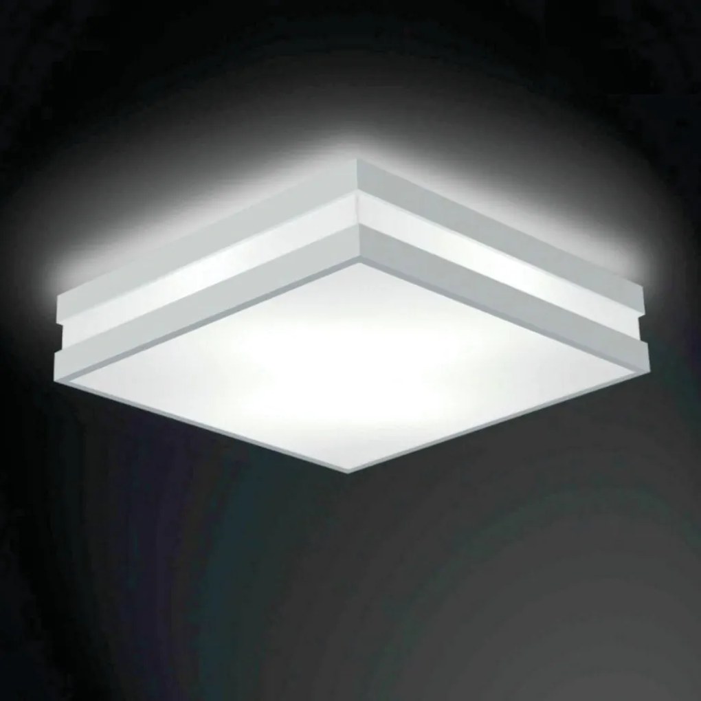 Plafon De Sobrepor Modular Quadrado 32X32Cm 03Xe27 Metal E Acrílico |... (BT - Branco Texturizado)