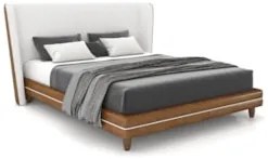 Cama Casal 140cm Com Cabeceira Many Z37 Bouclê Off/Caramelo - Mpozenat