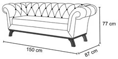 Sofá para Sala de Estar 150cm 1 Lugar Base Madeira Império C-416 Linho
