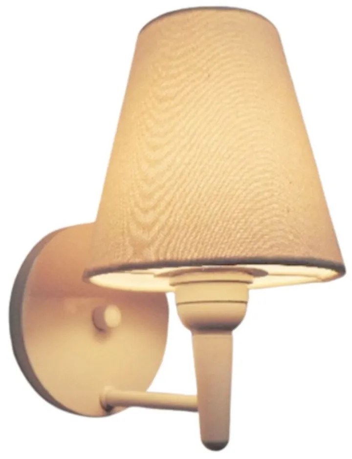 Arandela Cone Md-2004 Base Branco Cúpula em Tecido 14/14x07cm Algodão Crú - Bivolt