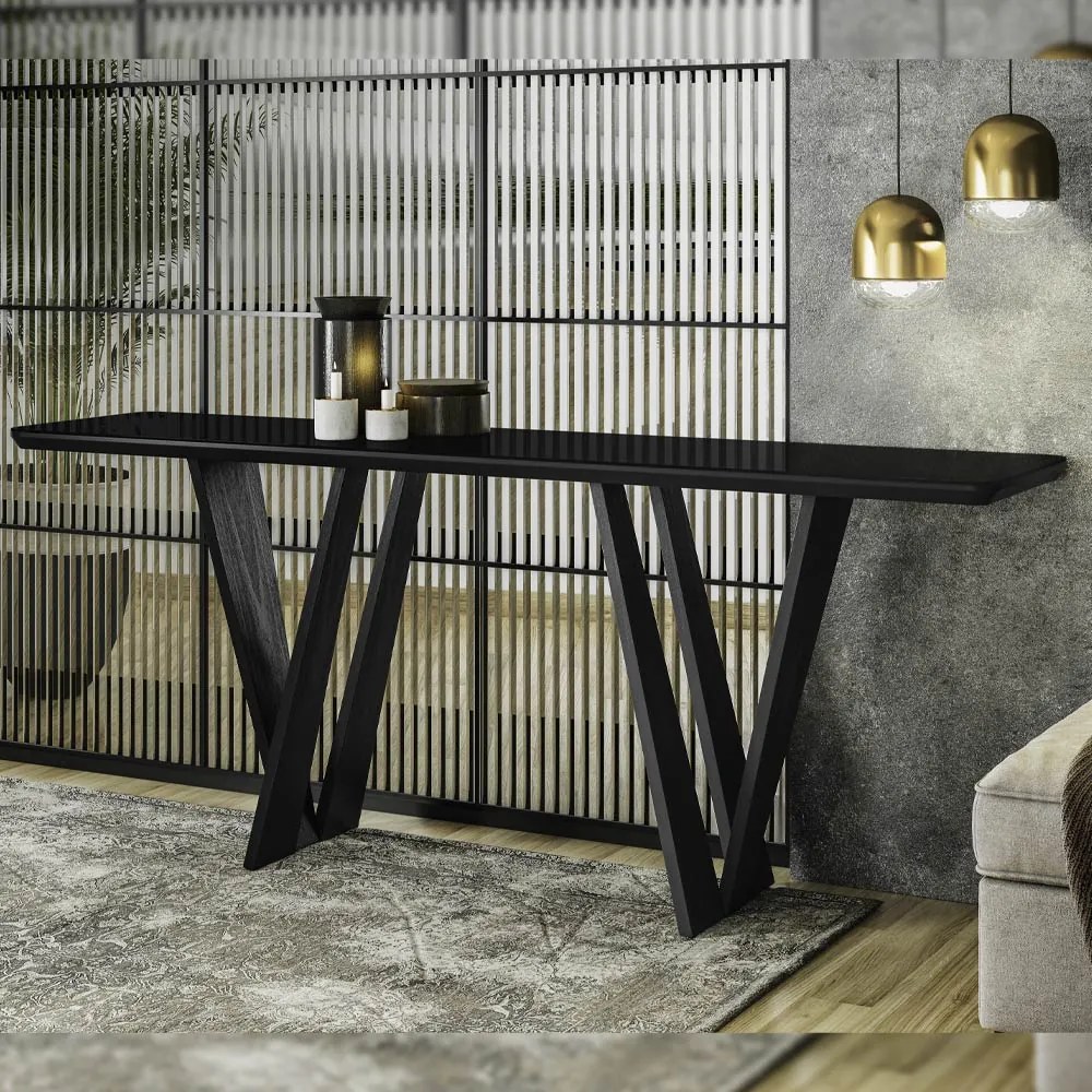 Aparador Decorativo 180cm Shuri Preto/Ébano G13 - Gran Belo