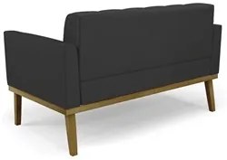 Sofá Namoradeira e 2 Poltronas Base Madeira Castanho Ana Sintético Pre