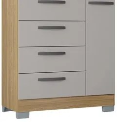 Cômoda Sapateira para Quarto 1 Porta 4 Gavetas Quad Plus P11 Damasco/O
