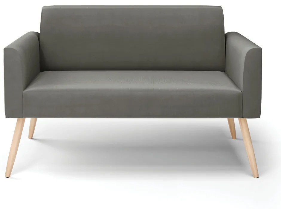 Sofá Namoradeira Pés Palito Natural Marisa Suede Grafite D03 - D'Rossi