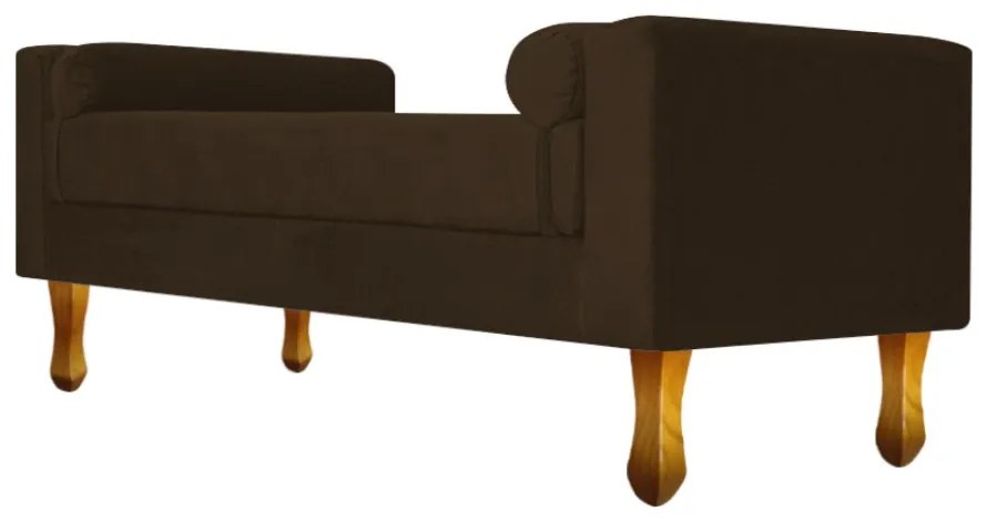 Recamier Félix Solteiro 120cm Suede Marrom - ADJ Decor