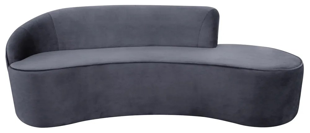 Sofá 3 Lugares Eros D07 Curvo 210cm Braço Esquerdo Veludo Cinza - D'Rossi