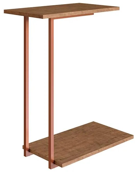 Mesa Lateral 2 Prateleiras Multifuncional - Vermont Cobre