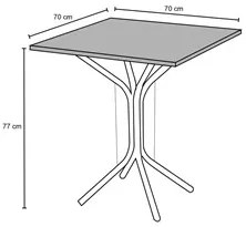 Jogo de Mesa e 04 Cadeiras Thais com Tampo Granito Craquelada/Assento