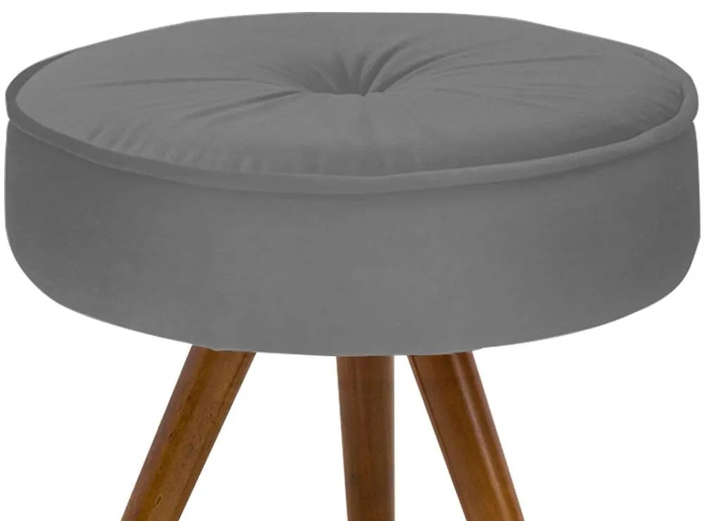 Puff Decorativo Julia Redondo Suede Grafite - D'Rossi