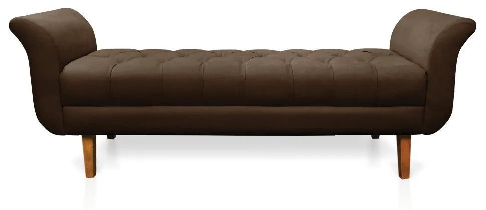 Recamier Olinda Suede 160 cm Pés Chanfrado Castanhos - D'Rossi - Marrom