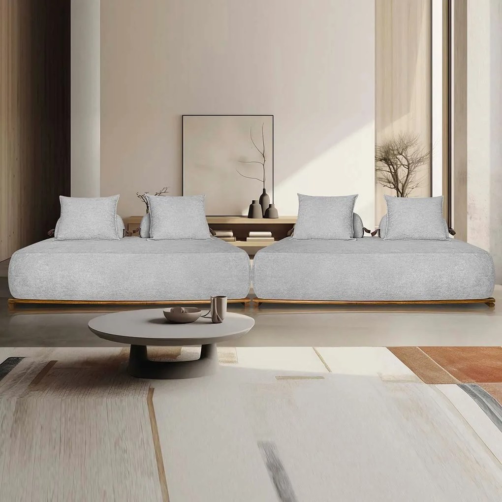Kit 2 Sofás 3 Lugares Decoração Lazer Sala Ibiza SPZ 200cm Bouclé - ADJ Decor