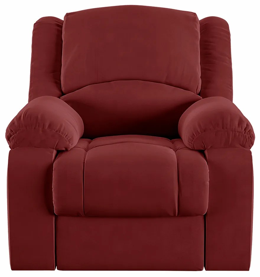 Poltrona do Papai Reclinável Sala de Cinema Madrid Manual Veludo Vermelho G23