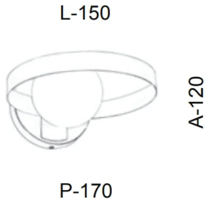Arandela Aro 15X12X17Cm Metal E Globo Ø10Cm 01Xg9 |Old Artisan Ar-5514 (BRANCO, CLEAR (TRANSPARENTE))