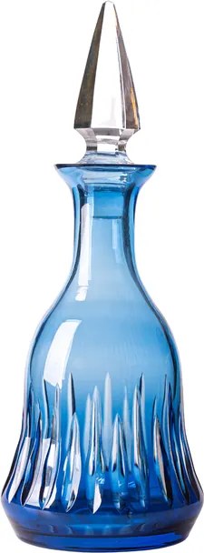 Licoreira de Cristal Mozart Basic Lapidado Artesanal 1180ml- Azul Claro  Azul Claro - 66