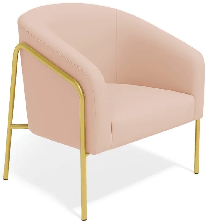 Poltrona Sala Industrial Alta Dourado Stella Veludo D03 - D'Rossi - Rose