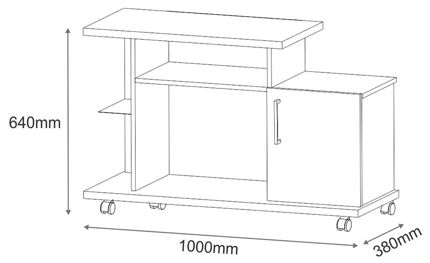 Rack Decorativo Compacto Frodo TV até 26 Pol Cinamomo/Off White G26 - Gran Belo