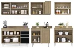 Armário de Cozinha Modulado de Canto 6 Peças CP29 Balcão com Tampo Cas