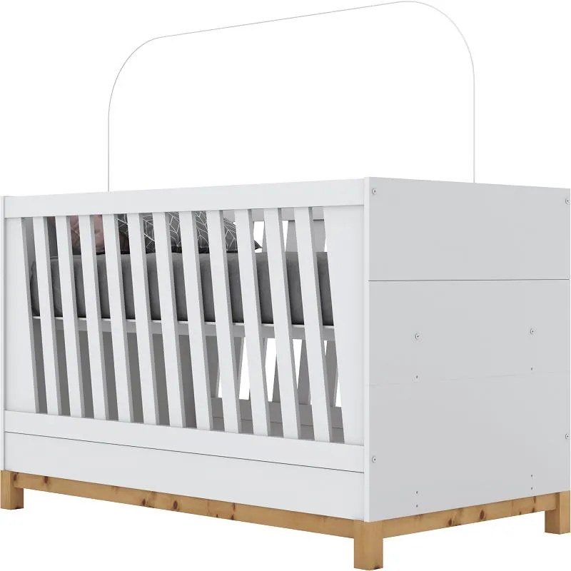 Berço Mini Cama Infantil 3 em 1 Alegria Henn Branco