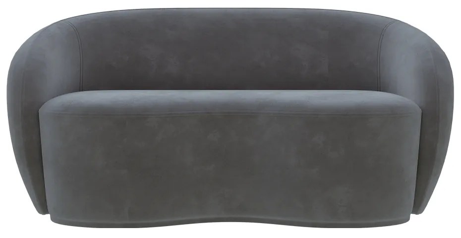 Sofá Living Decorativo 160cm 2 Lugares Íbis Encosto Fixo Veludo Grafite G33 - Gran Belo
