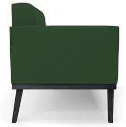 Sofá Namoradeira e 1 Poltrona Base Madeira Preto Ana Veludo Verde - Ib