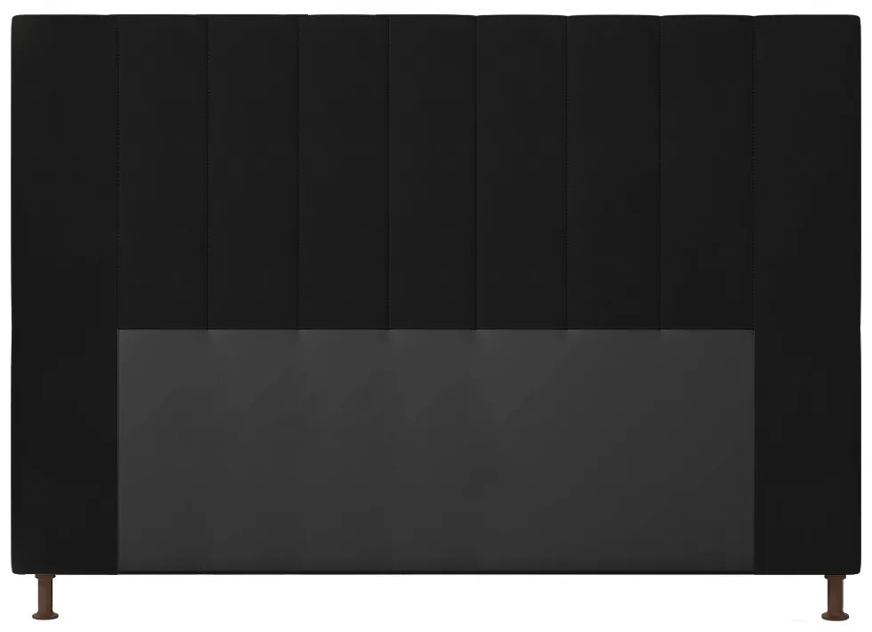 Cabeceira Casal King Cama Box 195cm para Quarto Malibu Suede M11 - D'Rossi - Preto