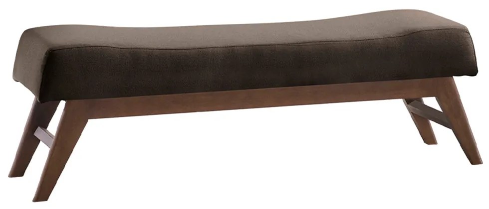 Recamier Decorativo 140cm Lionel Veludo Pés Madeira Marrom/Imbúia G62 - Gran Belo