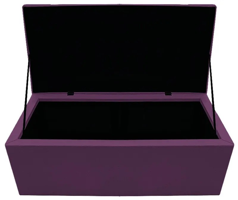 Recamier Baú Estofada Mel 90 cm Solteiro Com Capitonê  Suede Roxo - ADJ Decor