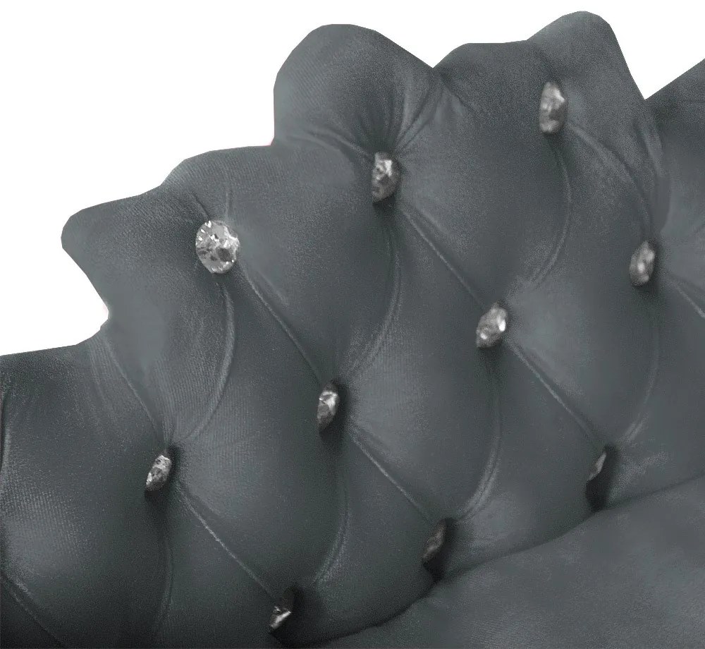 Mini Divã Sofá Realeza Cama Pet para Cães ou Gatos Elegante Suede Cinza Grafite